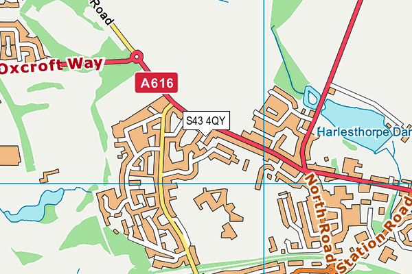 S43 4QY map - OS VectorMap District (Ordnance Survey)