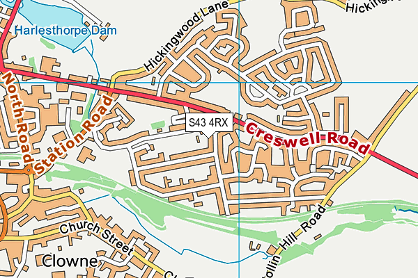S43 4RX map - OS VectorMap District (Ordnance Survey) S43 4RX map - OS VectorMap District (Ordnance Survey)