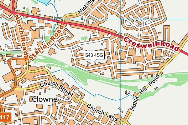 S43 4SG map - OS VectorMap District (Ordnance Survey) S43 4SG map - OS VectorMap District (Ordnance Survey)