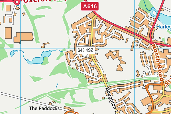 S43 4SZ map - OS VectorMap District (Ordnance Survey) S43 4SZ map - OS VectorMap District (Ordnance Survey)