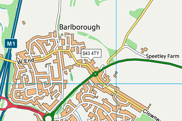 S43 4TY map - OS VectorMap District (Ordnance Survey) S43 4TY map - OS VectorMap District (Ordnance Survey)