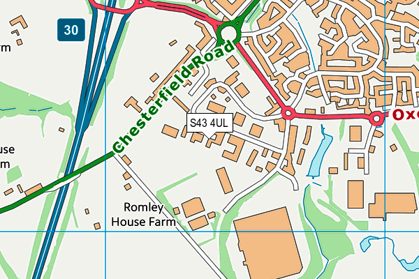 S43 4UL map - OS VectorMap District (Ordnance Survey) S43 4UL map - OS VectorMap District (Ordnance Survey)