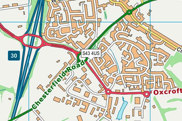 S43 4US map - OS VectorMap District (Ordnance Survey) S43 4US map - OS VectorMap District (Ordnance Survey)
