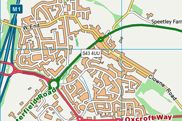 S43 4UU map - OS VectorMap District (Ordnance Survey) S43 4UU map - OS VectorMap District (Ordnance Survey)