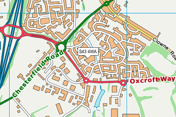 S43 4WA map - OS VectorMap District (Ordnance Survey) S43 4WA map - OS VectorMap District (Ordnance Survey)