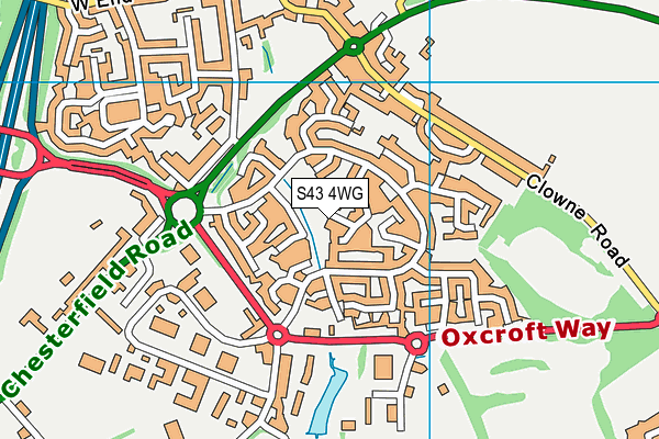 S43 4WG map - OS VectorMap District (Ordnance Survey) S43 4WG map - OS VectorMap District (Ordnance Survey)