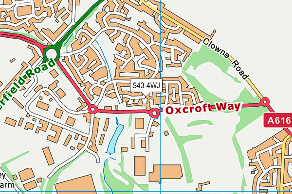 S43 4WJ map - OS VectorMap District (Ordnance Survey) S43 4WJ map - OS VectorMap District (Ordnance Survey)