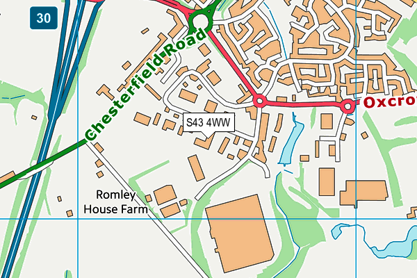 S43 4WW map - OS VectorMap District (Ordnance Survey) S43 4WW map - OS VectorMap District (Ordnance Survey)