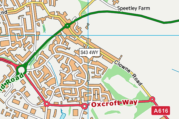 S43 4WY map - OS VectorMap District (Ordnance Survey) S43 4WY map - OS VectorMap District (Ordnance Survey)