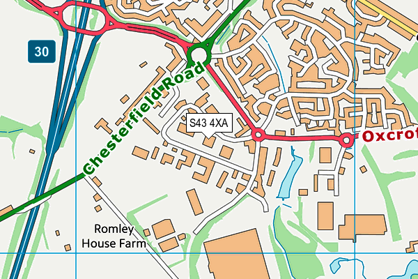 S43 4XA map - OS VectorMap District (Ordnance Survey) S43 4XA map - OS VectorMap District (Ordnance Survey)