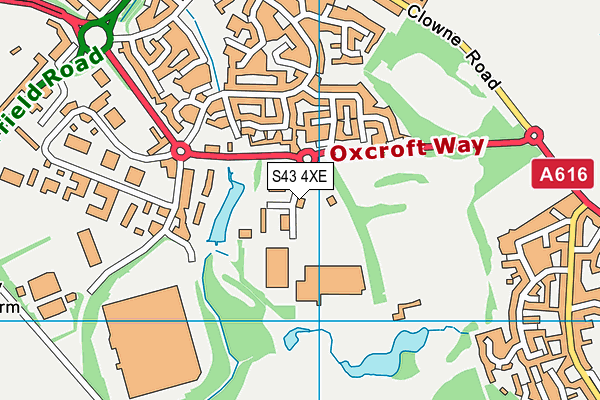 S43 4XE map - OS VectorMap District (Ordnance Survey)