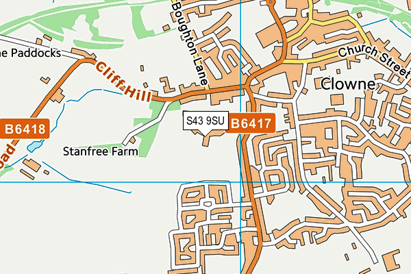 S43 9SU map - OS VectorMap District (Ordnance Survey) S43 9SU map - OS VectorMap District (Ordnance Survey)