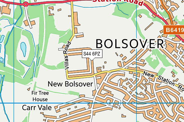 S44 6PZ map - OS VectorMap District (Ordnance Survey) S44 6PZ map - OS VectorMap District (Ordnance Survey)