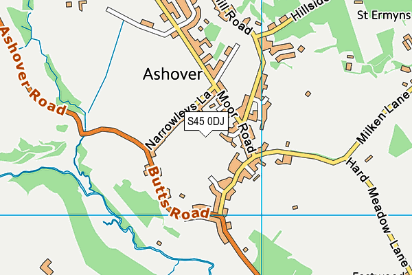 S45 0DJ map - OS VectorMap District (Ordnance Survey)