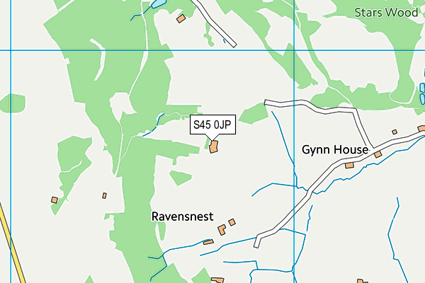 S45 0JP map - OS VectorMap District (Ordnance Survey) S45 0JP map - OS VectorMap District (Ordnance Survey)