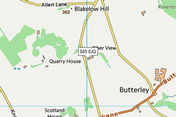 S45 0JQ map - OS VectorMap District (Ordnance Survey) S45 0JQ map - OS VectorMap District (Ordnance Survey)