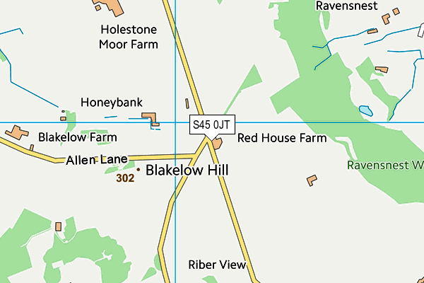 S45 0JT map - OS VectorMap District (Ordnance Survey) S45 0JT map - OS VectorMap District (Ordnance Survey)