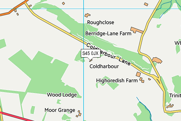 S45 0JX map - OS VectorMap District (Ordnance Survey) S45 0JX map - OS VectorMap District (Ordnance Survey)