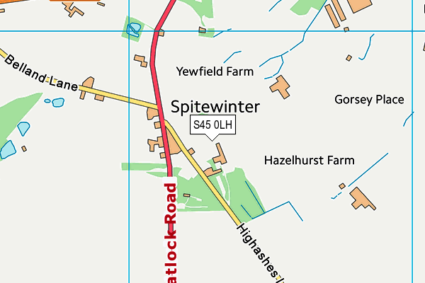 S45 0LH map - OS VectorMap District (Ordnance Survey) S45 0LH map - OS VectorMap District (Ordnance Survey)