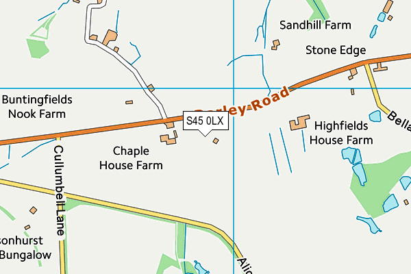 S45 0LX map - OS VectorMap District (Ordnance Survey) S45 0LX map - OS VectorMap District (Ordnance Survey)