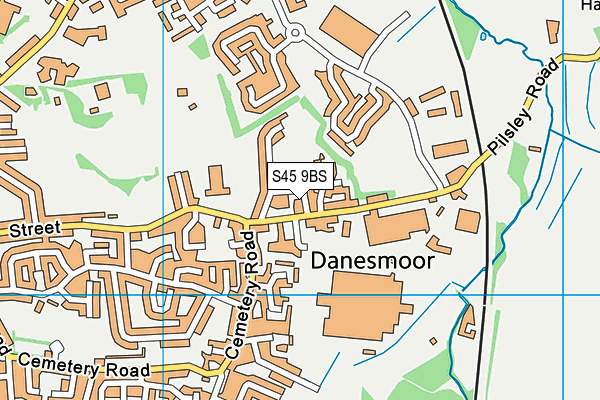 S45 9BS map - OS VectorMap District (Ordnance Survey) S45 9BS map - OS VectorMap District (Ordnance Survey)