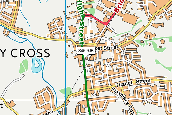 S45 9JB map - OS VectorMap District (Ordnance Survey) S45 9JB map - OS VectorMap District (Ordnance Survey)