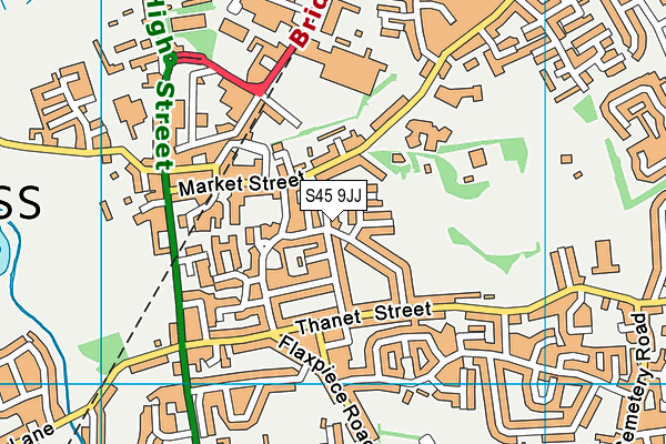 S45 9JJ map - OS VectorMap District (Ordnance Survey)