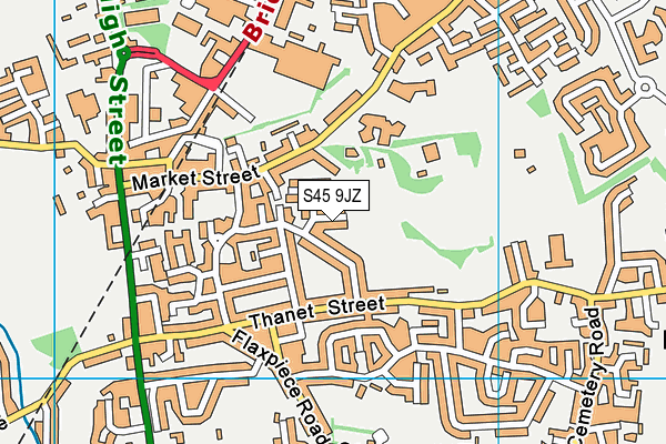 S45 9JZ map - OS VectorMap District (Ordnance Survey) S45 9JZ map - OS VectorMap District (Ordnance Survey)