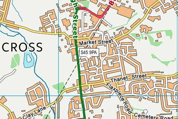 S45 9PA map - OS VectorMap District (Ordnance Survey) S45 9PA map - OS VectorMap District (Ordnance Survey)