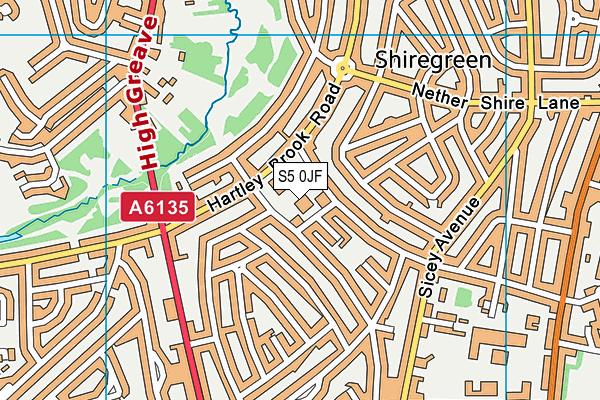 S5 0JF map - OS VectorMap District (Ordnance Survey) S5 0JF map - OS VectorMap District (Ordnance Survey)