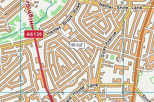S5 0JZ map - OS VectorMap District (Ordnance Survey) S5 0JZ map - OS VectorMap District (Ordnance Survey)