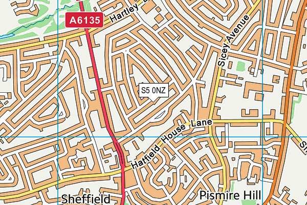 S5 0NZ map - OS VectorMap District (Ordnance Survey) S5 0NZ map - OS VectorMap District (Ordnance Survey)