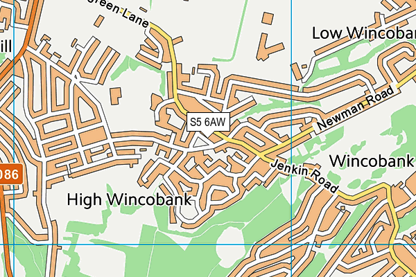 S5 6AW map - OS VectorMap District (Ordnance Survey) S5 6AW map - OS VectorMap District (Ordnance Survey)