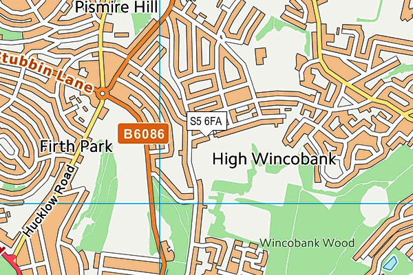 S5 6FA map - OS VectorMap District (Ordnance Survey) S5 6FA map - OS VectorMap District (Ordnance Survey)
