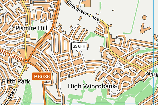 S5 6FH map - OS VectorMap District (Ordnance Survey) S5 6FH map - OS VectorMap District (Ordnance Survey)