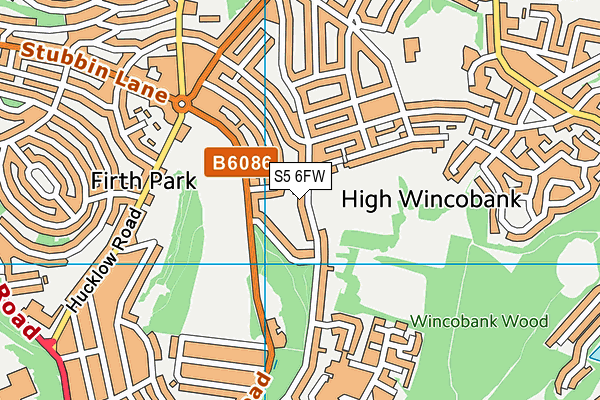 S5 6FW map - OS VectorMap District (Ordnance Survey)