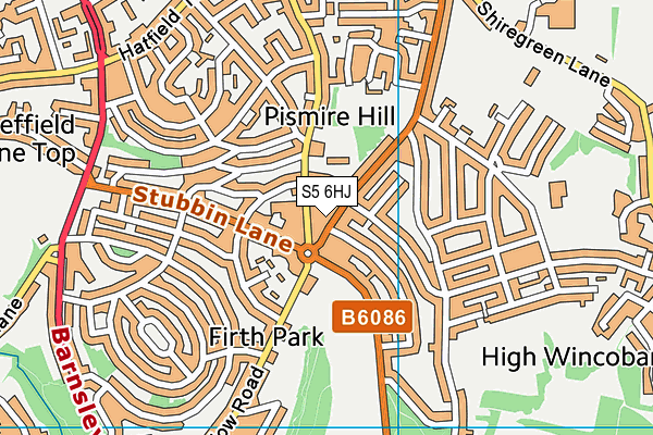S5 6HJ map - OS VectorMap District (Ordnance Survey)