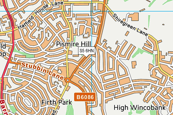 S5 6HN map - OS VectorMap District (Ordnance Survey) S5 6HN map - OS VectorMap District (Ordnance Survey)