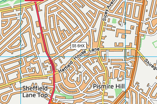 S5 6HX map - OS VectorMap District (Ordnance Survey) S5 6HX map - OS VectorMap District (Ordnance Survey)