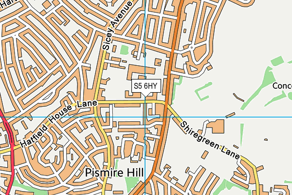 S5 6HY map - OS VectorMap District (Ordnance Survey) S5 6HY map - OS VectorMap District (Ordnance Survey)