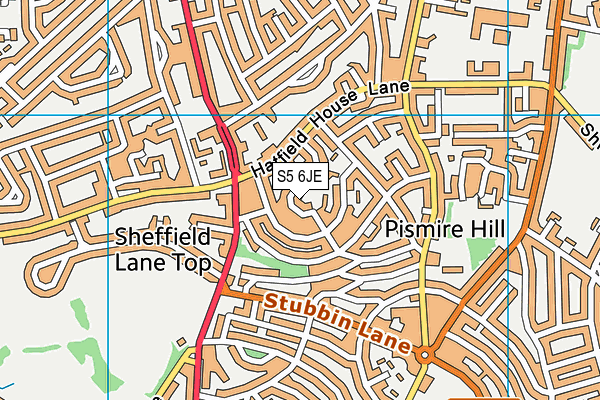 S5 6JE map - OS VectorMap District (Ordnance Survey) S5 6JE map - OS VectorMap District (Ordnance Survey)