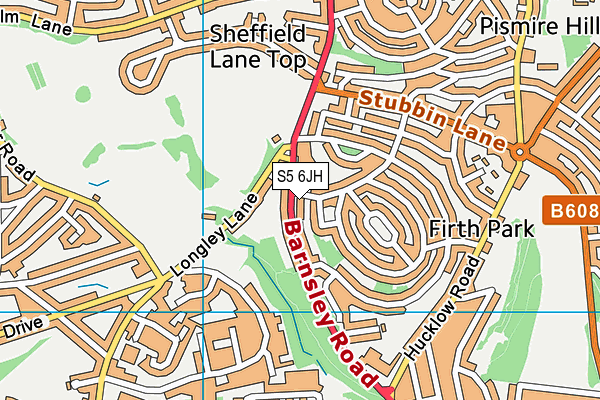 S5 6JH map - OS VectorMap District (Ordnance Survey) S5 6JH map - OS VectorMap District (Ordnance Survey)