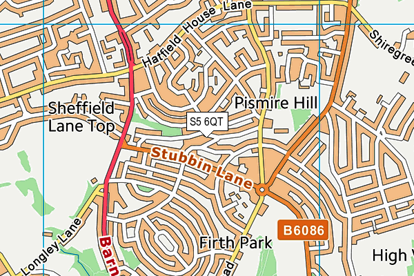 S5 6QT map - OS VectorMap District (Ordnance Survey) S5 6QT map - OS VectorMap District (Ordnance Survey)