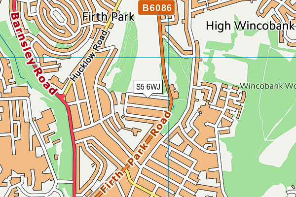 S5 6WJ map - OS VectorMap District (Ordnance Survey) S5 6WJ map - OS VectorMap District (Ordnance Survey)