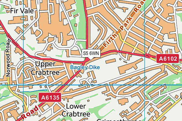 S5 6WN map - OS VectorMap District (Ordnance Survey) S5 6WN map - OS VectorMap District (Ordnance Survey)