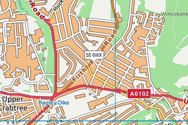 S5 6WX map - OS VectorMap District (Ordnance Survey) S5 6WX map - OS VectorMap District (Ordnance Survey)