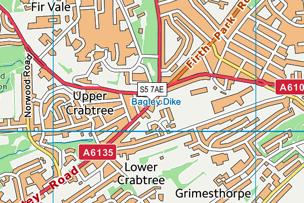 S5 7AE map - OS VectorMap District (Ordnance Survey)