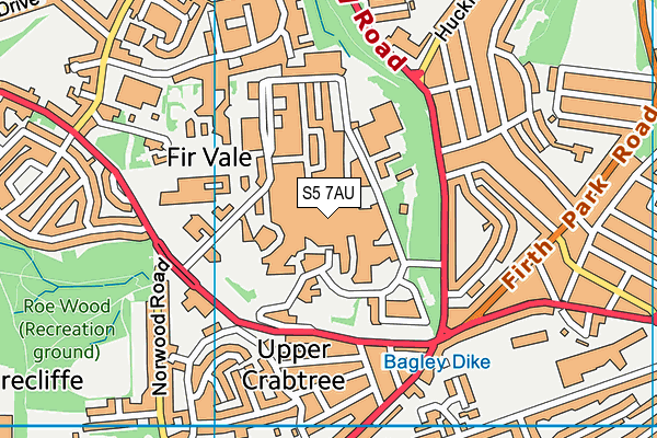 S5 7AU map - OS VectorMap District (Ordnance Survey) S5 7AU map - OS VectorMap District (Ordnance Survey)