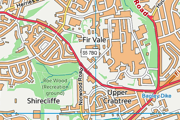 S5 7BQ map - OS VectorMap District (Ordnance Survey) S5 7BQ map - OS VectorMap District (Ordnance Survey)