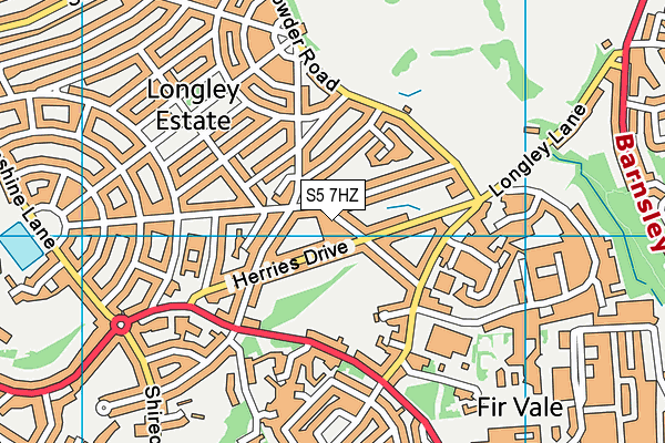 S5 7HZ map - OS VectorMap District (Ordnance Survey) S5 7HZ map - OS VectorMap District (Ordnance Survey)